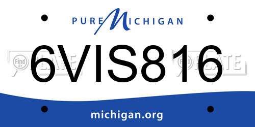 6VIS816 Michigan License Plate