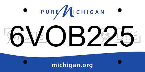 6VOB225 Michigan License Plate