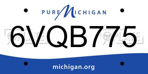 6VQB775 Michigan License Plate
