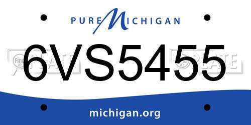 6VS5455 Michigan License Plate
