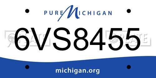 6VS8455 Michigan License Plate