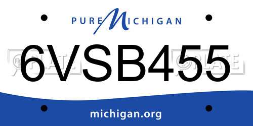 6VSB455 Michigan License Plate