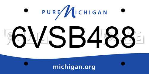 6VSB488 Michigan License Plate
