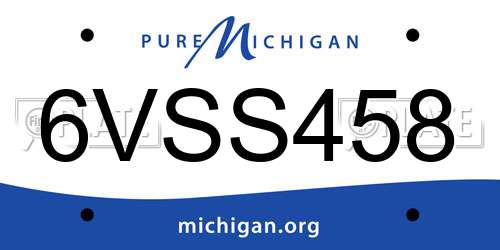 6VSS458 Michigan License Plate