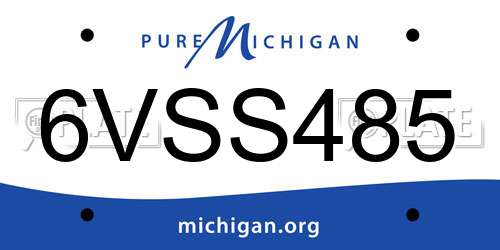 6VSS485 Michigan License Plate