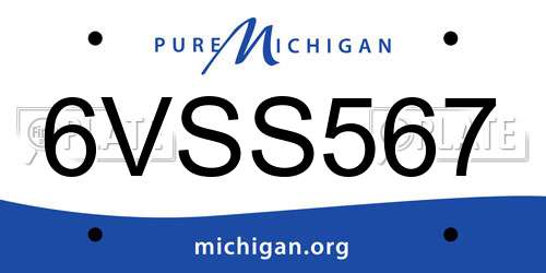 6VSS567 Michigan License Plate