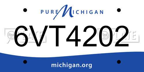 6VT4202 Michigan License Plate