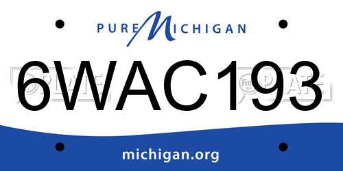 6WAC193 Michigan License Plate