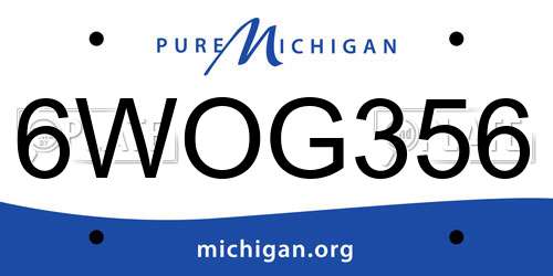 6WOG356 Michigan License Plate