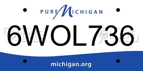 6WOL736 Michigan License Plate
