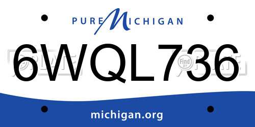 6WQL736 Michigan License Plate