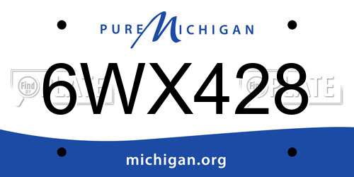 6WX428 Michigan License Plate