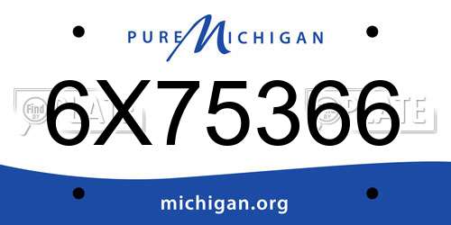6X75366 Michigan License Plate