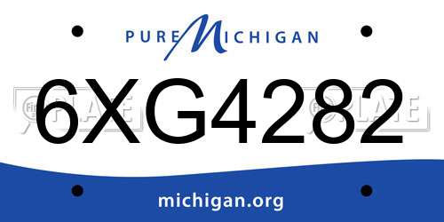 6XG4282 Michigan License Plate