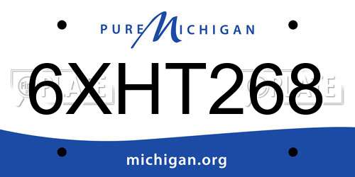 6XHT268 Michigan License Plate