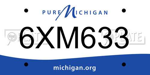 6XM633 Michigan License Plate