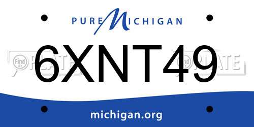 6XNT49 Michigan License Plate