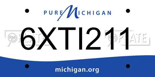 6XTI211 Michigan License Plate