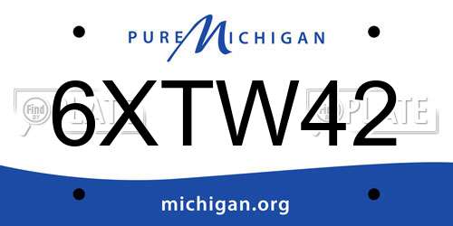 6XTW42 Michigan License Plate