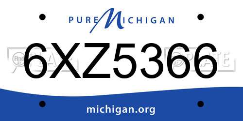 6XZ5366 Michigan License Plate