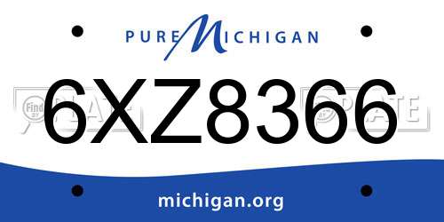 6XZ8366 Michigan License Plate