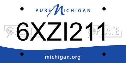 6XZI211 Michigan License Plate