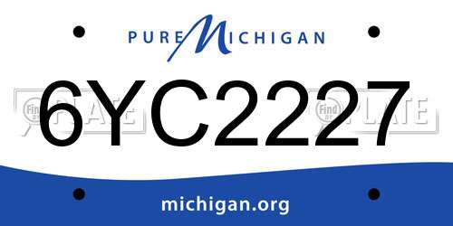 6YC2227 Michigan License Plate