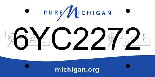 6YC2272 Michigan License Plate
