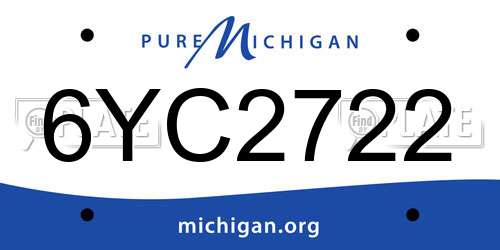 6YC2722 Michigan License Plate