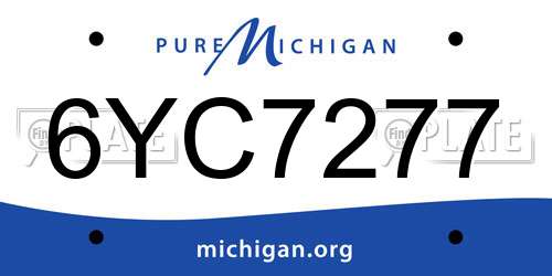 6YC7277 Michigan License Plate