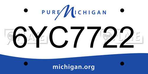 6YC7722 Michigan License Plate