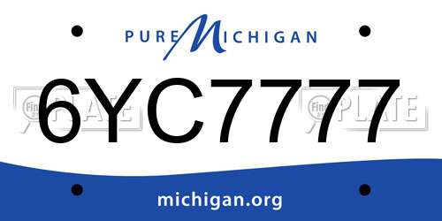 6YC7777 Michigan License Plate