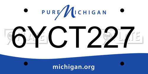 6YCT227 Michigan License Plate