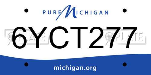 6YCT277 Michigan License Plate