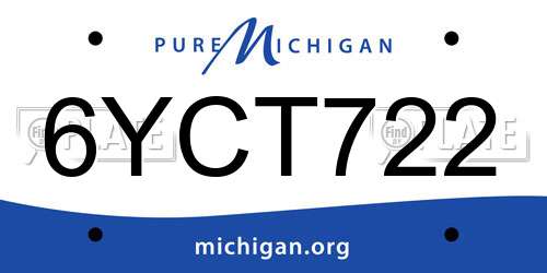 6YCT722 Michigan License Plate