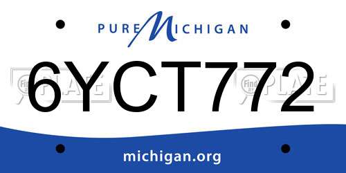 6YCT772 Michigan License Plate