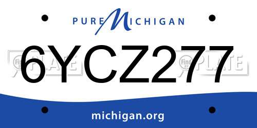 6YCZ277 Michigan License Plate