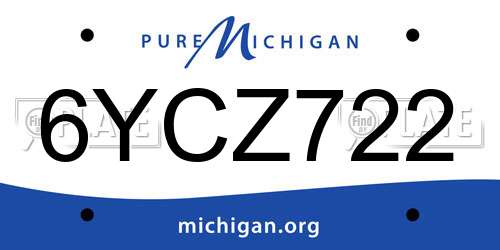6YCZ722 Michigan License Plate
