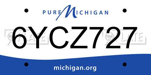 6YCZ727 Michigan License Plate