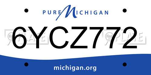 6YCZ772 Michigan License Plate