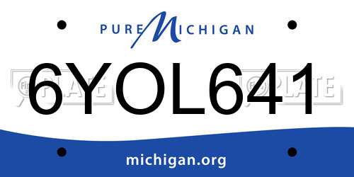 6YOL641 Michigan License Plate