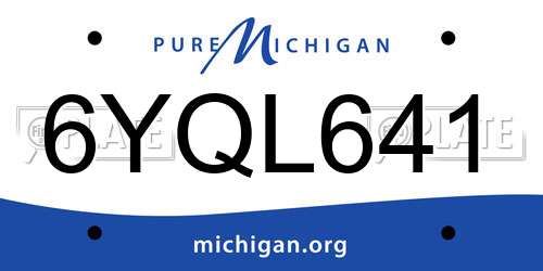 6YQL641 Michigan License Plate