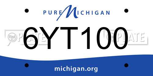 6YT100 Michigan License Plate
