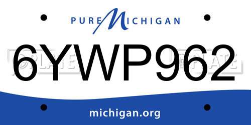 6YWP962 Michigan License Plate