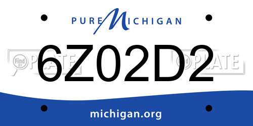 6Z02D2 Michigan License Plate