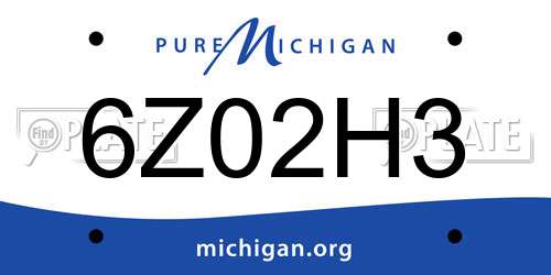 6Z02H3 Michigan License Plate
