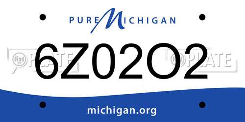 6Z02O2 Michigan License Plate