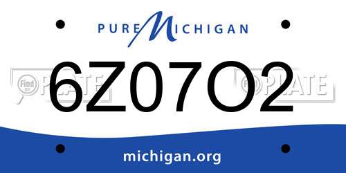 6Z07O2 Michigan License Plate
