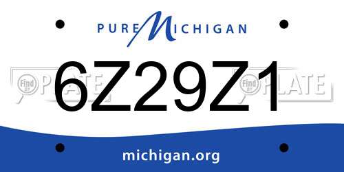 6Z29Z1 Michigan License Plate