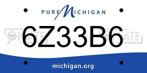 6Z33B6 Michigan License Plate